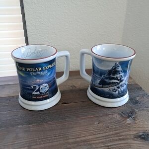 The Polar Express Train Ride 20th Anniversary 16 fl oz Mug Set Of 2 Collectible